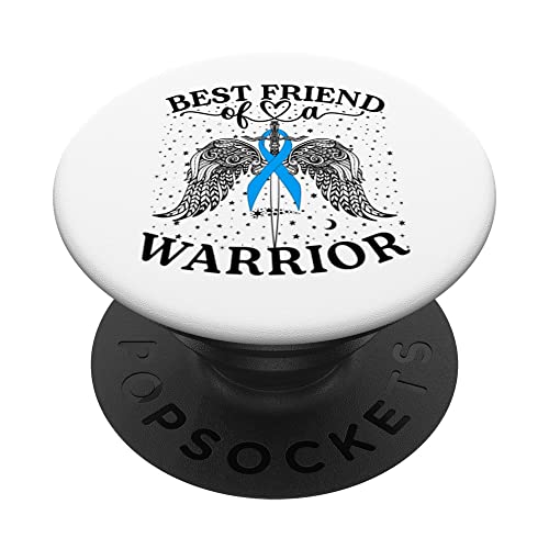 Mejor amigo de un escuadrón de apoyo para la concienciación sobre el cáncer de colon guerrero PopSockets PopGrip Intercambiable