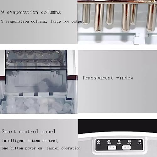 Máquina fabricadora de hielo eléctrica de sobremesa - Automática y portátil - 33 libras en 24 horas - Fabricadora de cubos de hielo - Ideal para café helado y cócteles miniatura 2