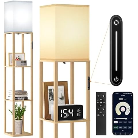 Lampadaire OUTON avec Étagère Dimmable Cover