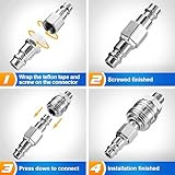 Spurtar 10 Pcs Air Line Connectors, 1/4” BSP Air Tools to Connect Compressor, Hose Accessories, Airline Fittings Couplings Plug Kit with Male Female Thread Set - Image 7