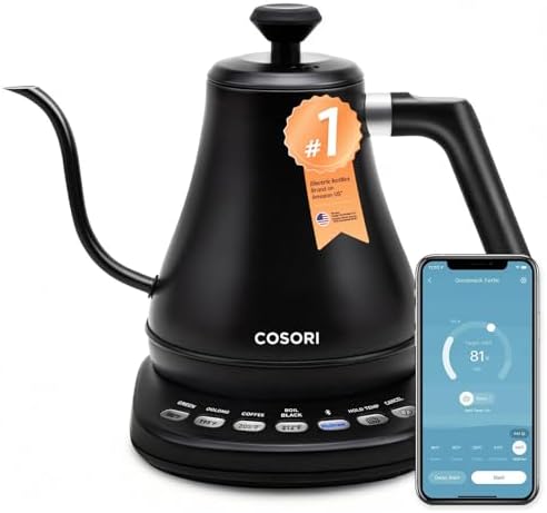 COSORI Electric Gooseneck Kettle Smart Bluetooth with Variable Te...