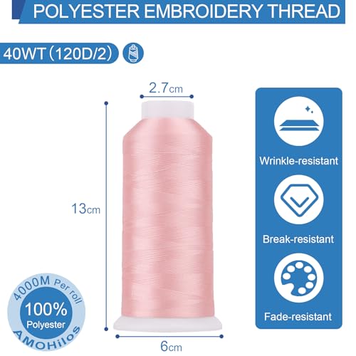 Image of High Tenacity Polyester Embroidery Machine Thread 40WT(120D /2) 4000M Per Spool for Commercial and Domestic Embroidery Machine (Bermuda Sand-1915)