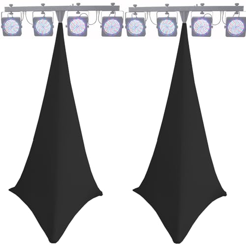 Paire de Housse XL pour trepieds de Haut-parleurs/jeux de lumiere en élasthanne Extensible, Housse pour trépied, double Face … (noir)
