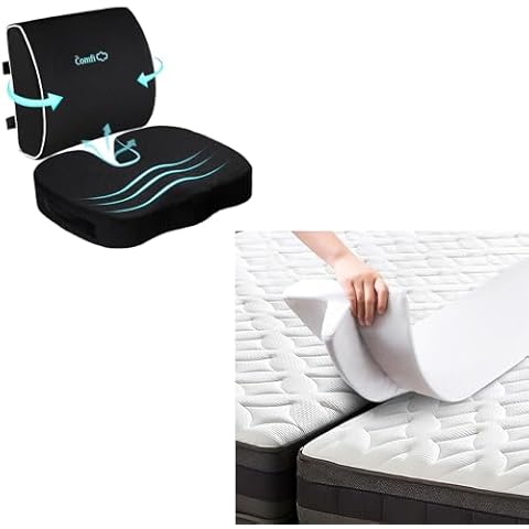 Kmall Bed Bridge Twin to King&Coccyx Seat Cushion and Lumbar Support Pillow for Office Chair Cover