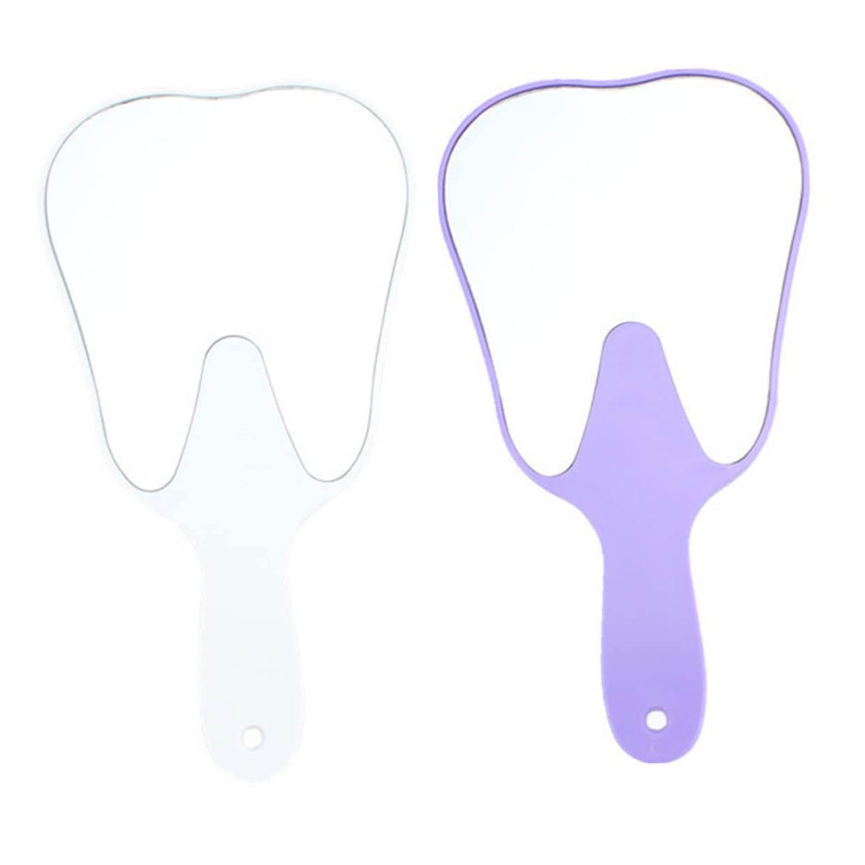 Miroirs portatifs de dent en plastique Happyyami - Lot de 2 miroirs de maquillage compacts