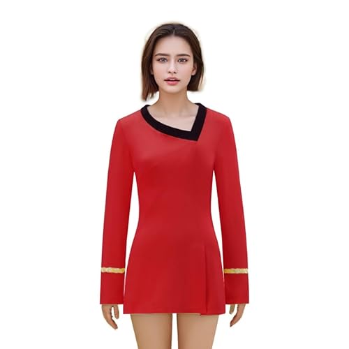 aiweran Starfleet Uniform Dress Adult Women Starsship Captain Officer Duty Dress(XXL) Red, XX-Large