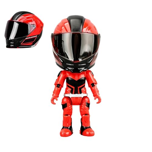 Genérico Figura De Acción De Motocicleta - De Conductor Deformable De 5x5,5x12 Cm (aleación De Zinc) | Muñeca con Casco Plegable, Estatua Coleccionable De Motociclista, De Escritorio Móvil para