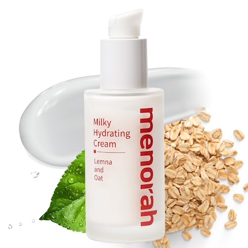 menorah Milky Hydrating Cream with Lemna & Oat Extract – Ultra Lightweight Moisturizing Lotion for Sensitive & Dry Skin, Fast-Absorbing Daily Face Care