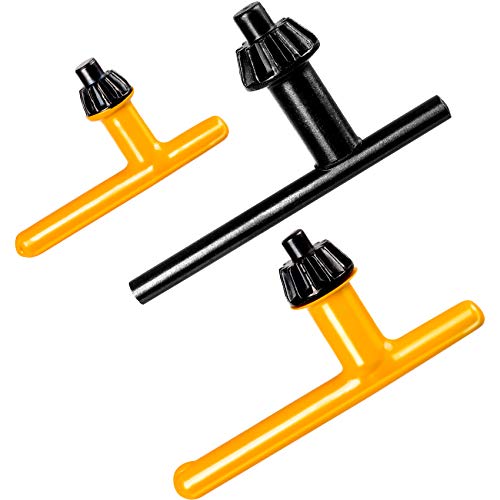 PAGOW 3 Pieces Drill Chuck Key Wrench, Replacement Drill Press Chuck Key, Electric Drill Clamping Tool (Chuck Diameter: 3/8" / 1/2" / 5/8")