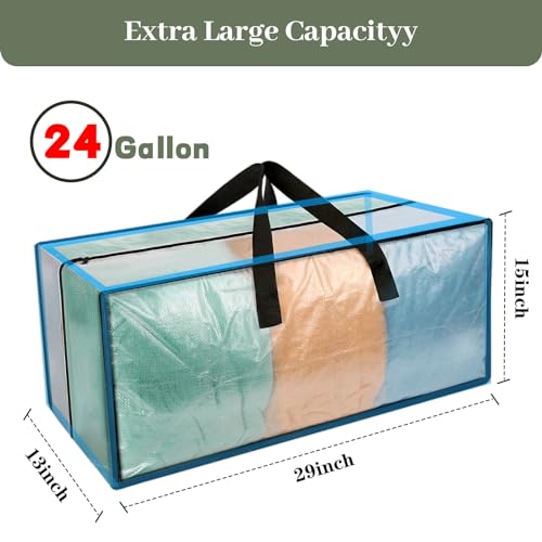 Image of Heavy Duty Clear Moving Bags with Strong Zipper & Comfortable Handles