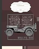  Willys MB Vintage Off Road Classic Vehicle WW2 Notebook: Veterans Day Notebook  Veterans Day Journal  Thank You For Your Service  Patriotic Notebook