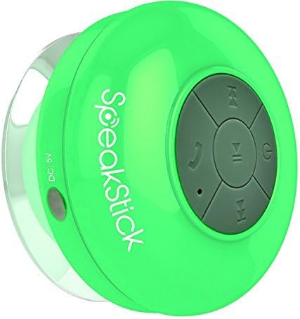Speakstick LED Wireless Shower Speaker with 3.0 Bluetooth Technology for The Shower, Pool, Beach, or Hot Tub. Portable, IPX4 Waterproof with Microphone and 6 Hours of Playtime (Green)