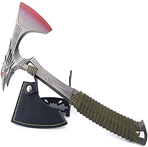 QISUO 12 Inch Big APEX Bloodhound Heirloom Axe Dagger Metal Knife Raven's Bite Action Figure Desk Decoration Man Backpack Pendant Black