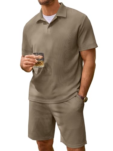 JMIERR Men's Short Sets Outfits Casual Old Money Polo Shirt
