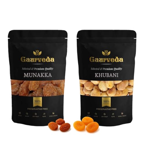 Image of GAURVEDA Munakka & Khubani Delight | Dried Fruits | Healthy Snack | Natural Sweetness | Energy Booster | Antioxidant Rich Mix | 250 Grams