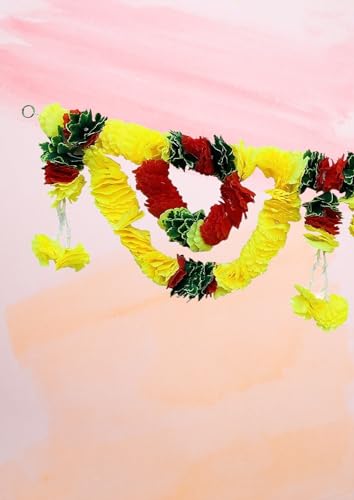 Image of Recycled Flowers Home Decor Hanging Toran Main Door Garlands Handmade Bandhanwar Door Entrance Hanging Home Traditional Wall Decor Diwali Decor Diwali Gift