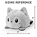 TeeTurtle - The Original Reversible Wolf Plushie - Gray - Cute Sensory Fidget Stuffed Animals That Show Your Mood