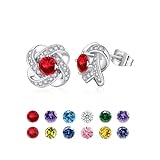 Garnet Earrings January Birthstone Gifts, Red Hypoallergenic Stud Earrings for Women, Silver Earrings Garnet Jewellery for Women January Birthday Gifts for Her