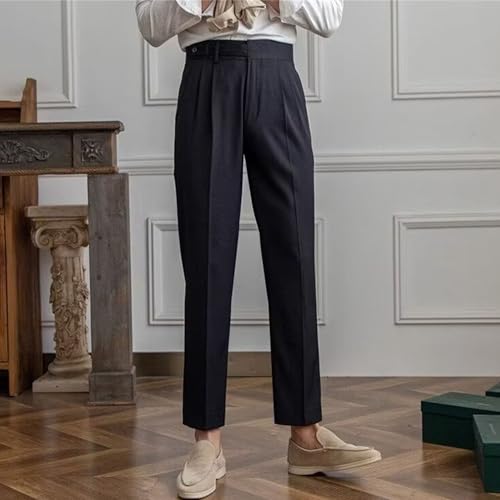 Maiyifu-GJ Men's Fashion Business Dress Pants Straight Leg Slim Fit Suit Pants Crop Casual Work Pants​2