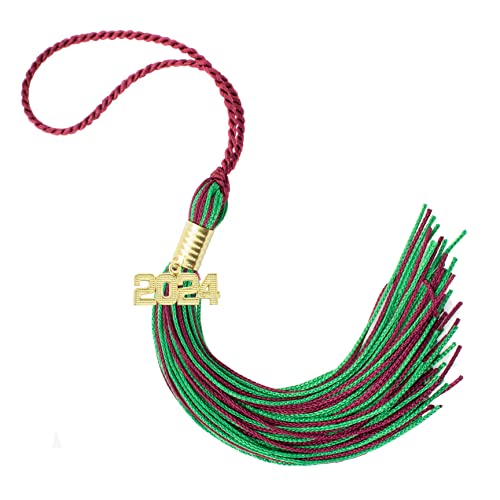 Tassel Depot 2024 Maroon/Kelly Graduation Tassel - Every School Color Available - Made in USA