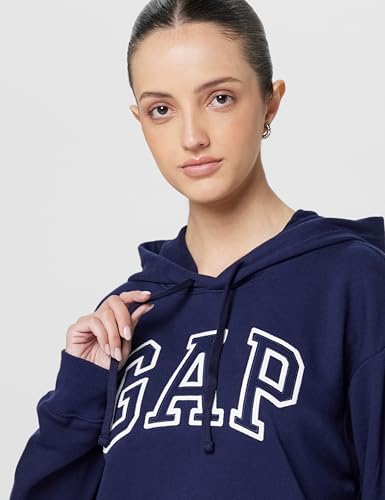Image of Gap Women Graphic Printed Relaxed Fit Full Sleeve Hoodie