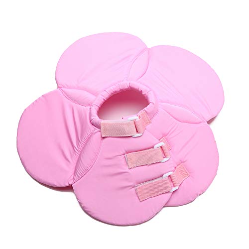 Image of Elizabethan Collar, Soft & Waterproof Grooming Recovery Protective Adjustable Collar for Puppy & Small Medium Dogs (M Neck:11-13in, Pink)