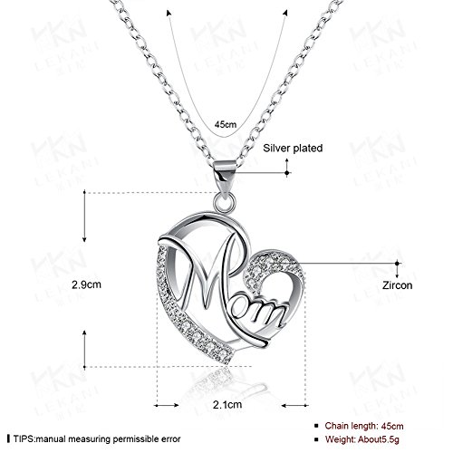 ShiQiao Spl Gifts for Mom Mother Necklace Pendant Sterling Silver for Women Love Heart Mom Birthday Gifts2