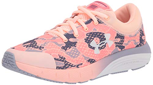 Under Armour Unisex-Youth Grade School Charged Bandit 5 Camo Sneaker, Peach Frost (601)/Mod Gray