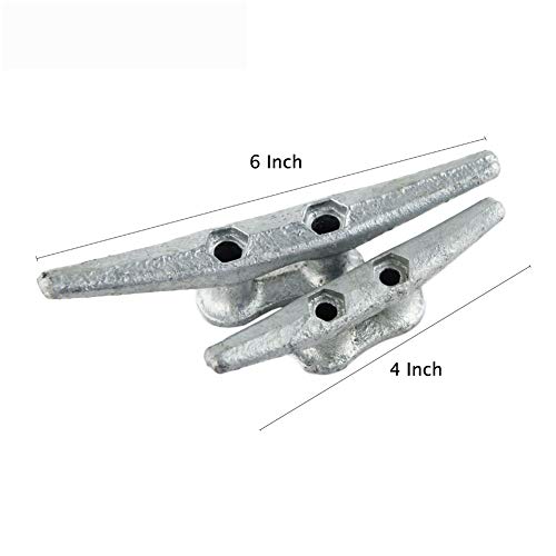 4 Pack 4Inch Heavy Duty Boat Cleat/Galvanized Cast Iron Dock Cleat For Marine Or Decorative Applications #TOP1