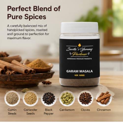 Image of Savita's Yummy Parlour Garam Masala - 70g | Homemade Premium Spice Blend | Authentic Indian Flavor Enhancer for Curries & Dishes