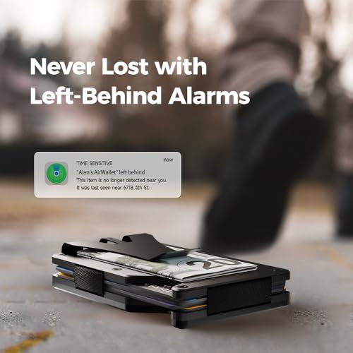 Air Wallet, Built-in Tracker Slim Wallet, Smart Wallet with Money Clip, Compatible with FindMy Network(iOS Only), Anti-Theft Card Holder, *Gift for Men (Tracker Wallet, Black)4