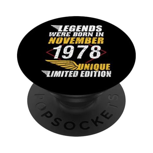 Cumpleaños Noviembre 1978 Edición Limitada Regalo Vintage PopSockets PopGrip Intercambiable