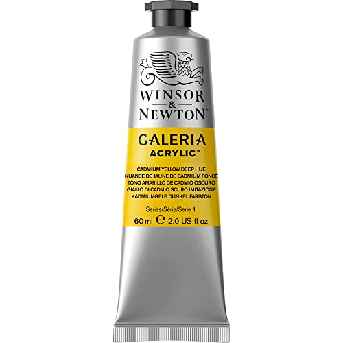 Image of Winsor & Newton Galeria Acrylic Colour - Tube of 60 ML - Cadmium Yellow Deep Hue (115) - Highly Pigmented Lightfast Artists' Acrylic Paints for Canvas, Wood, Fabric & Paper - More Colours Available