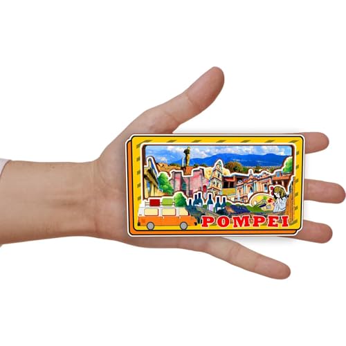 Imán decorativo de madera para nevera con diseño de Pompeya miniatura 4