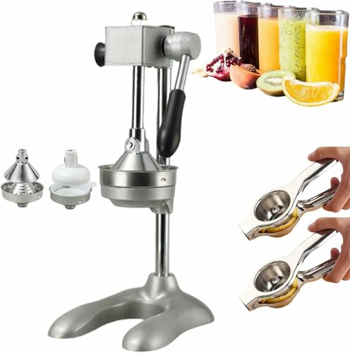 Hand Press Juicer Machine - Manual Citrus Squeezer for Lemon, Watermelon - Professional Food Processors and Crusher - Stainless Steel, Easy to Clean - Convex Point Design Pressing,black