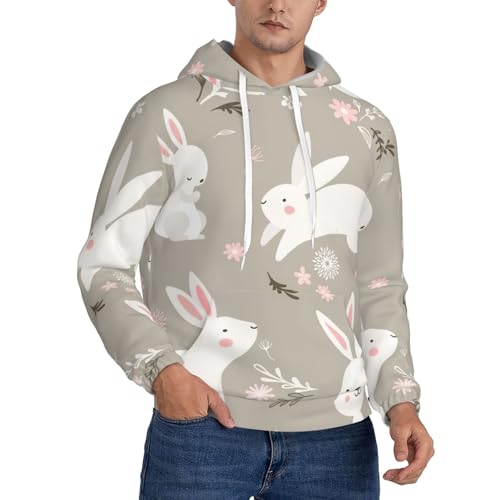 Sweat à capuche polyester homme EdWal avec poche kangourou imprimé pour sport