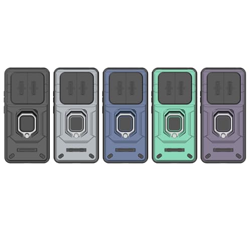 Image of Thermoplastic Polyurethane Camshield Pro Case With Slide Camera Protection And Ring Stand Bumper Back Case Cover For Realme 12 Plus 5G /Narzo 70 /Narzo 70 Pro (Blue)