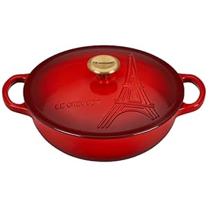 Le Creuset Eiffel Tower Collection Enameled Cast Iron Signature Cocotte with Lid, 2.5 qt., Cerise