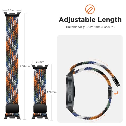 Image of XMUXI Compatible with Samsung Galaxy Watch 8 Strap 44mm 40mm Magnetic Nylon Replacement Bands for Galaxy Watch 8 Classic 46mm Straps Braided Sport Loop (No Watch)