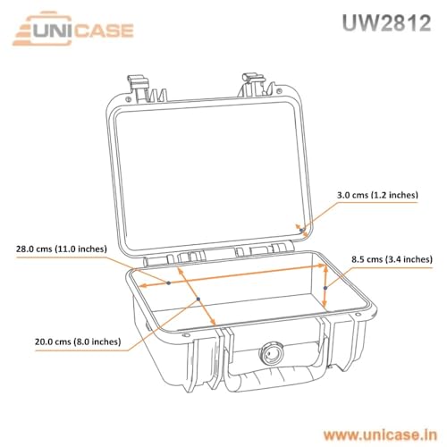 Image of UNICASE Heavy Duty Waterproof Protective Hard Shell Plastic Pelican case for Drones, Cameras & Accessories and Electronic Equipment�s Carry Case Empty (UW2812)