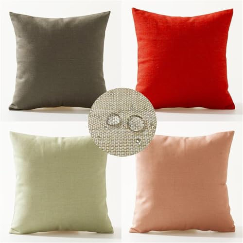 Housse de coussin imperméable 30x30cm en lin moderne lot de 4
