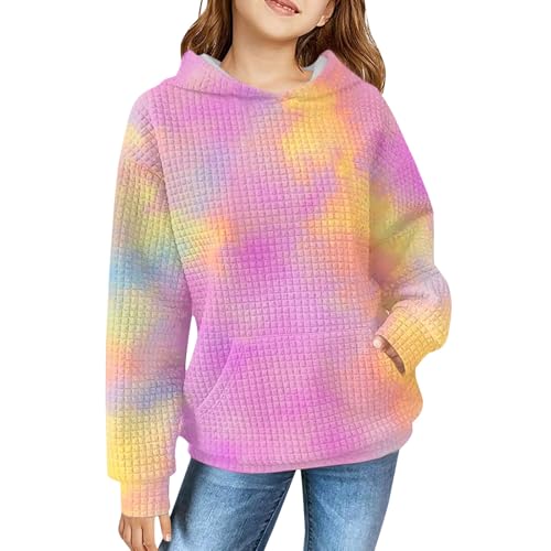 Cute Hoodies for Teen Girls Tie Dye Trendy Preppy Hooded Sweatshirts Pullover Tops Loose Kids Oversize Girls Hoodies