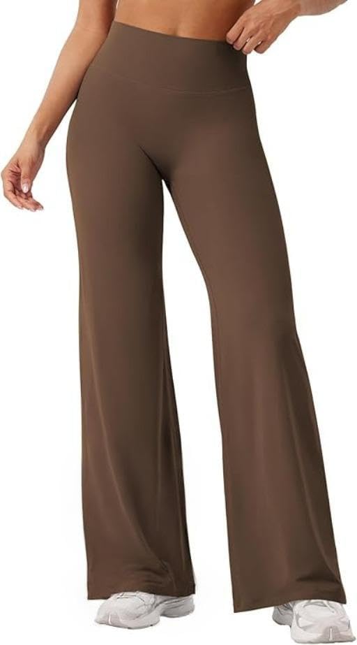 alyne Women’s High-Waist Flare Yoga Leggings – No Front Seam Straight Leggings Workout Pants with Tummy Control Slimming Design-picture-11