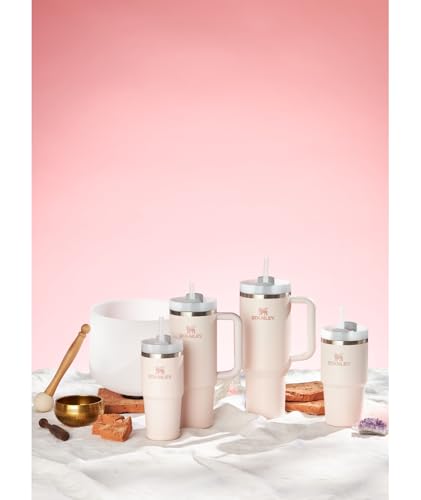 STANLEY Quencher H2.0 Tumbler with Handle and Straw 40 oz Flowstate 3-Position Lid Cup Holder Compatible for Travel Insulated Stainless Steel Cup BPA-Free Rose Quartz 2.0 #5