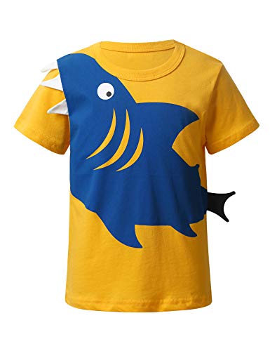 iiniim Shark Pattern Short Sleeve Boys Tops T-Shirt forSummer Baby Boy Casual Party Children Tees Shirt