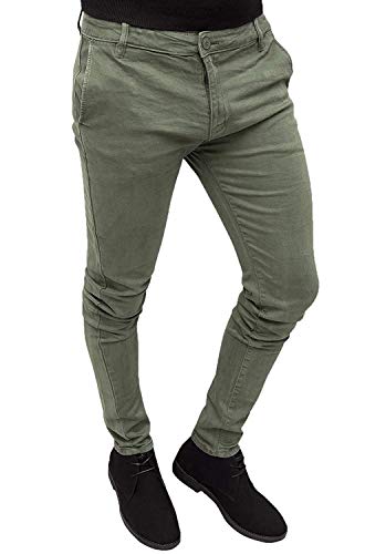 Pantalon coton vert militaire homme hiver chaud et souple casual