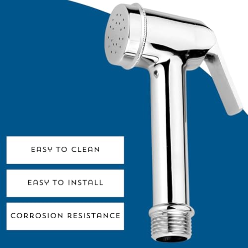 Image of New Ware ABS Health Faucet Gun | Chrome Finish Handheld Jet Spray for Bathroom & Toilet | Leak-Free Bidet Spray