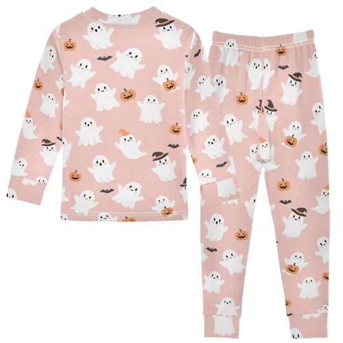 Pajama Sets Long Sleeve Ghosts Pumpkins Bats Soft Comfy Sleepwear 2 Piece PJS 3-8T3