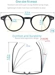 Blue Lunettes de lecture à bloc lumineux Femmes Dames Petits lecteurs ronds +0.75 Verres pour petite tête/façade noir/tortoise/bleu transparent et orange paquet de 4