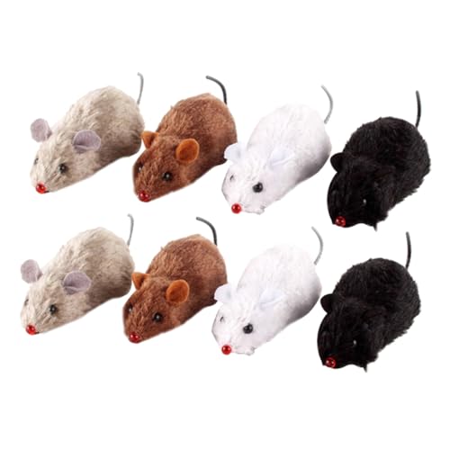 Ratón de cuerda para gatos Toddmomy peluche interactivo pack de 8 2